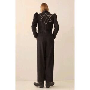 NWT Alix Of Bohemia Minnie Onyx Corduroy Jumpsuit Cowgirl Studded Sz M